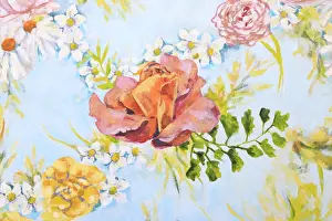 Judi Parkinson Prints: Bouquet of Roses, Blossom, and Fern