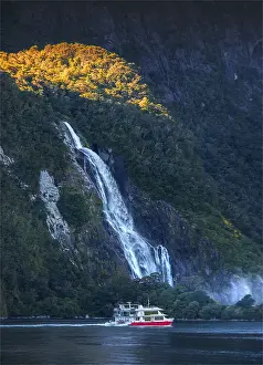 Fiordland National Park And Milford Sound, South Island Prints: Bowen Falls