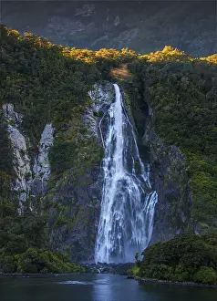 Fiordland National Park And Milford Sound, South Island Prints: Bowen falls milford sound