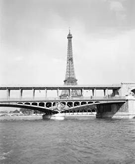France Prints: Bridge and Eiffel Tower