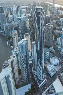 Brisbane CBD- a Birds eye-view - an aerial shot taken from a helicopter III