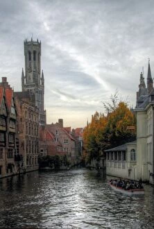 Images Dated 5th November 2011: Bruges autumn canal view for Belfry cathedral