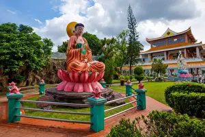 Chinese Culture Prints: Buddha Statue at Vihara Budhi Bhakti (Tua Pek Kong) Temple, Batam, Indonesia