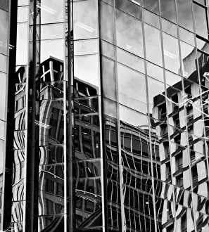 Building reflections on a high rise building