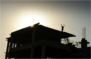 United Arab Emirates Prints: Building site, new suburbs, Abu Dhabi, united Arab Emirates
