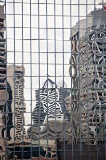 Grid Prints: Buildings reflected in mirrored windows of office building, Brisbane, Australia