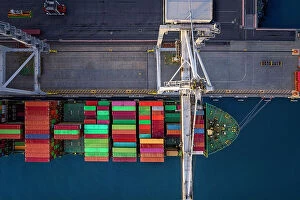 Images Dated 28th June 2020: A cargo boat filled with containers