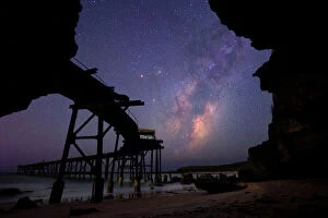 Images Dated 2016 April: Catherine Hill Bay Jetty with Milkyway