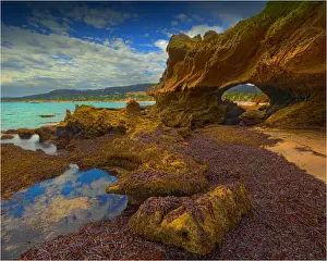 Cave Prints: Cave beach, a remote and unusual part of the Western coastline of flinders Island