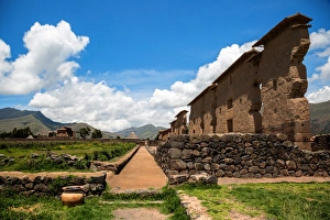 The Central Wall Of The Temple of Wiracocha, Raqchi, San Pedro District, Canchis Province, Cusco Region, Peru The Central Wall Of The Temple of Wiracocha, Raqchi, San Pedro District, Canchis Province, Cusco Region, Peru