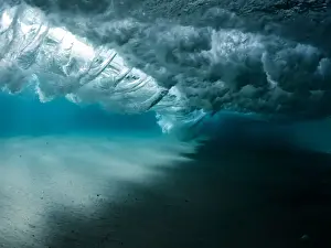 Vicki Smith Australian Landscape Photography Prints: Chasing Clarity underneath the wave in the clear ocean waters