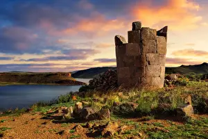 Stones Prints: Chulpas de Sillustani, Lake Umayo, Puno, Peru, South America