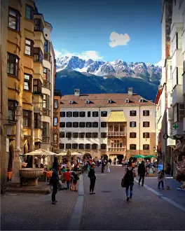 City view of Innsbruk, in the alpine region of Tyrol, Austria