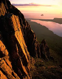 Ted Mead Landscape, Nature And Wildlife Photography Prints: Cliffs overlooking New River Lagoon and Southern Ocean, sunset