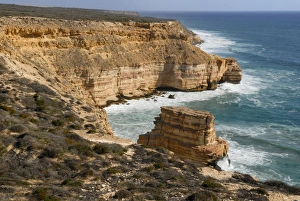 Cliffs along a rocky coastline, Island Rock, Kalbarri National Park, Western Australia, Australia Cliffs along a rocky coastline, Island Rock, Kalbarri National Park, Western Australia, Australia