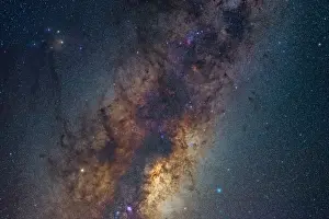 Close up detail of the Milky Way galactic centre and Rho Ophiuchi constellation