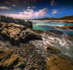 Coastal area known as Badger's box on the west coastline of King Island, Bass Strait, Tasmania, Australia
