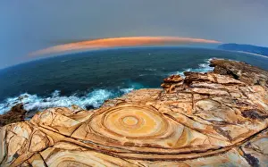 Steve Daggar Photography Prints: Coastal sunset, fisheye view