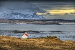 Chapel Prints: Coastal view Alftafjordir