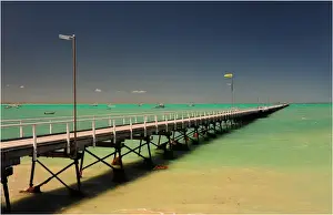 Turquoise Colored Prints: Coastal view at Beachport, A small fishing community in South Australia