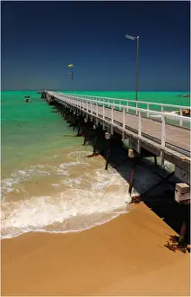 Turquoise Colored Prints: Coastal view at Beachport, A small fishing community in South Australia
