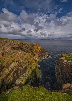 Shetland Islands Prints: The coastline on Mousa, one of the smaller Islands in the Shetlands group
