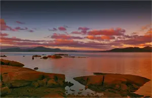 Coastline near Lady Barron, a small fishing village at the southern end of Flinders Island, Bass Strait, Tasmania