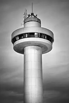 Communication surveillance control tower retro design black and white