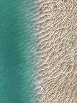 Aerial Beach Photography Prints: Composed drone image showing a textured beach in Willie Creek