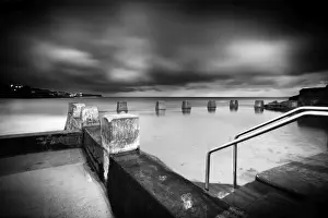 Coogee Beach Rock Pool Black and White