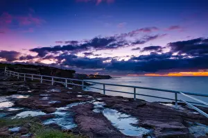 Amazing Landscapes By Andre Distel Prints: Coogee Beach, Sydney, NSW at sunrise (blue hour)