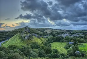 Old Ruin Prints: Corfe Castle view