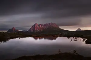 Kathryn Diehm Prints: Cradle mountain reflection mountain tarn sunset