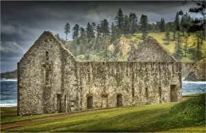 Colonialism Prints: The Crankmill, A very historic ruin in the convict built area of Kingston, Norfolk Island