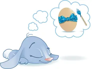 Cute Prints: Cute dreaming Rabbit (bue color)