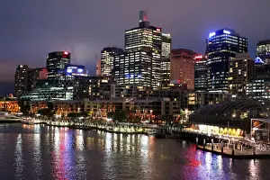 Sydney Harbour View Prints: Darling harbour at night