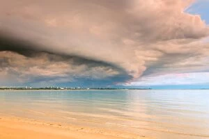 Louise Denton Collection: Darwin city under storm cloud