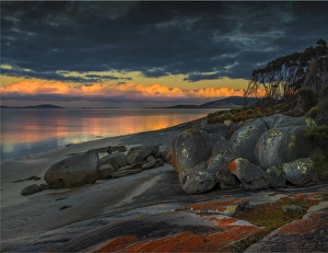 Dawn at blue rocks, west coastline of Flinders Island, Bass Strait, Tasmania, Australia Dawn at blue rocks, west coastline of Flinders Island, Bass Strait, Tasmania, Australia