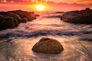 Bay Of Fires, Tasmania Prints: Deep Creek (Picnic Rocks) at Mount William National Park, Bay of Fires, Tasmania
