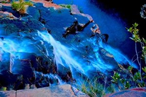 A different perspective looking down the Waterfall at Fortescue Falls Karijini