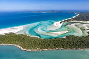 distance, exterior views, meander, ocean, out, river course, riverside, sinuosity