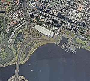 <b class=qtipBold><figcaption>Downtown Perth View</figcaption></b><br>Perth CBD and surroundings from above including the CBD, Convention Centre and Kings Park<br><em>© This content is subject to copyright.</em> Downtown Perth View
