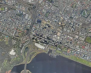 <b class=qtipBold><figcaption>Downtown view from above</figcaption></b><br>Perth CBD and surroundings from above<br><em>© This content is subject to copyright.</em> Downtown view from above