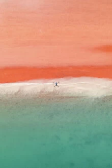 Images Dated 13th July 2023: Drone image directly above a drone hovering over Simpson Beach, Broome, Western Australia, Australia