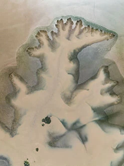 Images Dated 13th July 2023: Drone image looking down on patterns formed by a tributary from the Fitzroy River, Derby