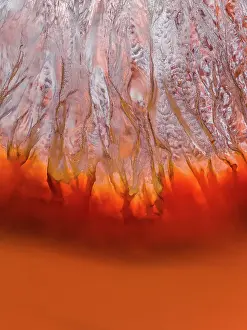 Drone photograph showing mine tailings, Perth, Western Australia, Australia
