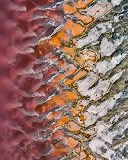 Drone shot looking down on a section of the Great Salt lake, Utah Drone shot looking down on a section of the Great Salt lake, Utah