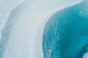 Drone shot above a salt lake, South Australia