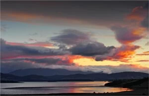 Images Dated 24th July 2010: Dusk near Port Sorell, with view to Mount Wellington, Tasmania