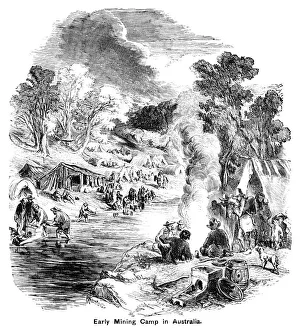 Early mining camp in Australia Early mining camp in Australia